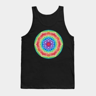 Psychedelic Kaleidoscopic Multi-Color Mandala Number 2 Circle Tank Top